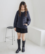U.S. POLO ASSN. ユーエスポロアッスン W's ワンポイントロゴ刺繍中綿ノーカラーキルトジャケット 16571