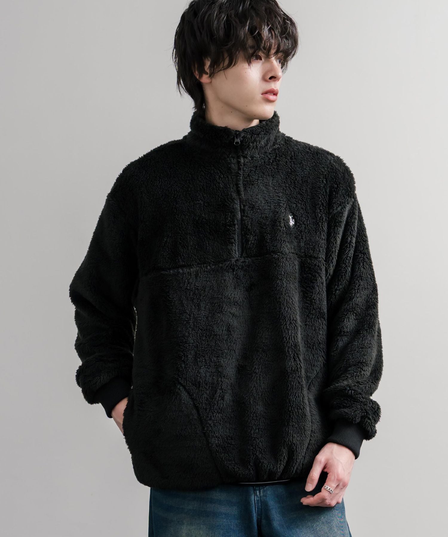 U.S. POLO ASSN. ユーエスポロアッスン ハーフジップダブルフェイスボアフリースプルオーバー/スタンドネックボアトレーナー  16582