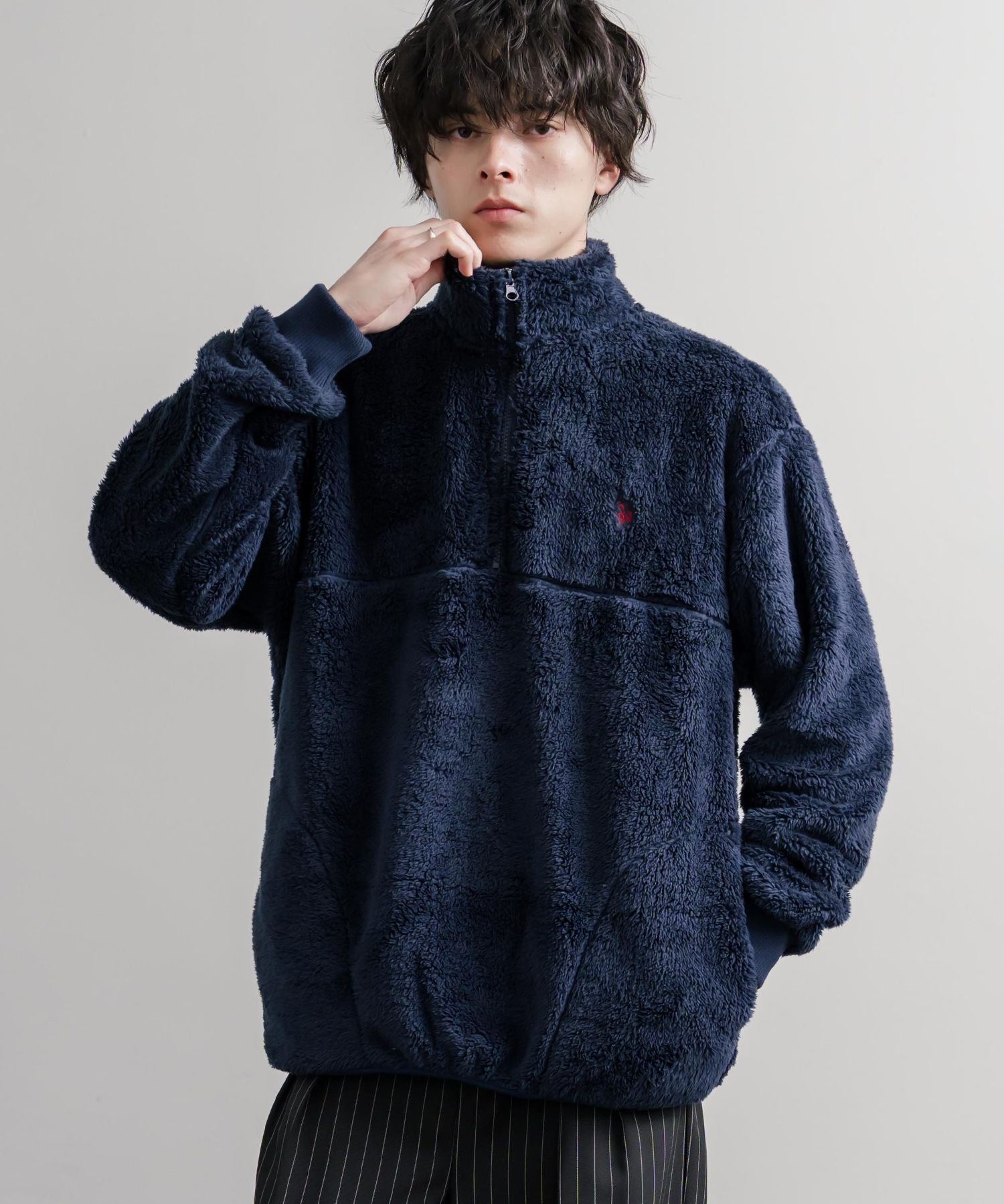 U.S. POLO ASSN. ユーエスポロアッスン ハーフジップダブルフェイスボアフリースプルオーバー/スタンドネックボアトレーナー  16582