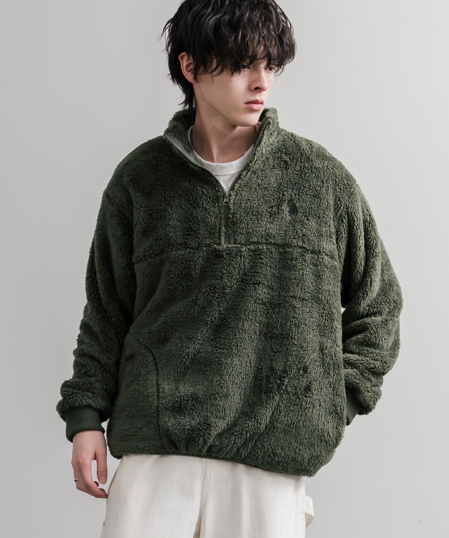 U.S. POLO ASSN. ユーエスポロアッスン ハーフジップダブルフェイスボアフリースプルオーバー/スタンドネックボアトレーナー  16582