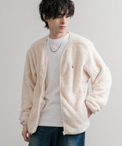 U.S. POLO ASSN. ユーエスポロアッスン ダブルフェイスボアフリースノーカラージップカーディガン/フルジップロゴ刺繍ボアジャケット 16583