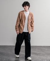 U.S. POLO ASSN. ユーエスポロアッスン ダブルフェイスボアフリースノーカラージップカーディガン/フルジップロゴ刺繍ボアジャケット 16583