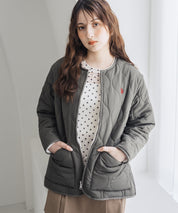 U.S. POLO ASSN. ユーエスポロアッスン W's 2WAYリバーシブルワンポイントロゴ刺繍中綿ノーカラーキルトジャケット/ボアジャケット 16585