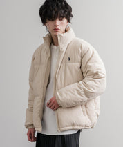 U.S. POLO ASSN. ユーエスポロアッスン オーバーサイズコーデュロイパファージャケット/ショート丈スタンドネックブルゾン/ロゴ刺繍中綿ジャケット 16593