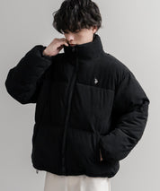 U.S. POLO ASSN. ユーエスポロアッスン オーバーサイズコーデュロイパファージャケット/ショート丈スタンドネックブルゾン/ロゴ刺繍中綿ジャケット 16593