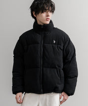 U.S. POLO ASSN. ユーエスポロアッスン オーバーサイズコーデュロイパファージャケット/ショート丈スタンドネックブルゾン/ロゴ刺繍中綿ジャケット 16593