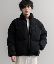 U.S. POLO ASSN. ユーエスポロアッスン オーバーサイズコーデュロイパファージャケット/ショート丈スタンドネックブルゾン/ロゴ刺繍中綿ジャケット 16593