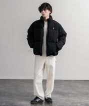 U.S. POLO ASSN. ユーエスポロアッスン オーバーサイズコーデュロイパファージャケット/ショート丈スタンドネックブルゾン/ロゴ刺繍中綿ジャケット 16593