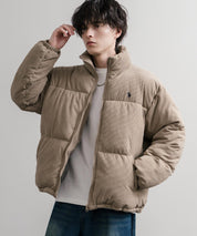 U.S. POLO ASSN. ユーエスポロアッスン オーバーサイズコーデュロイパファージャケット/ショート丈スタンドネックブルゾン/ロゴ刺繍中綿ジャケット 16593