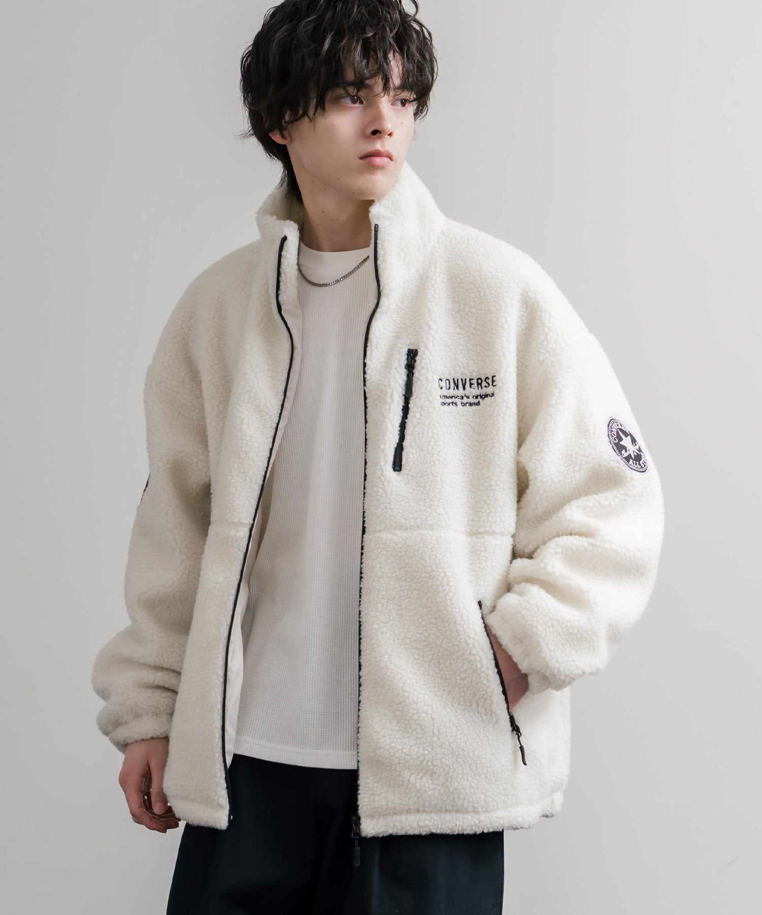 CONVERSE コンバース オーバーサイズシープボアスタンドカラージャケット 16594