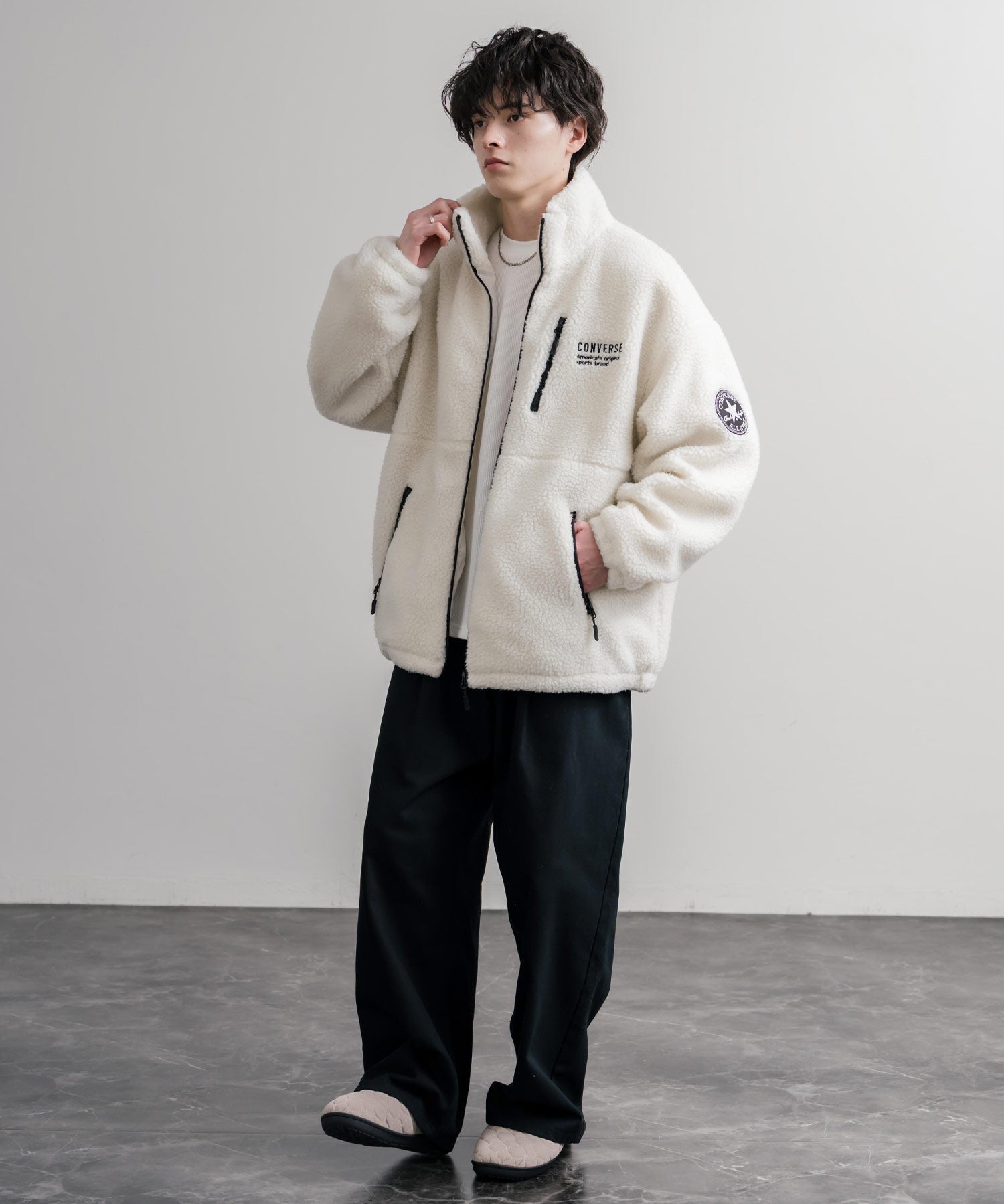CONVERSE コンバース オーバーサイズシープボアスタンドカラージャケット 16594