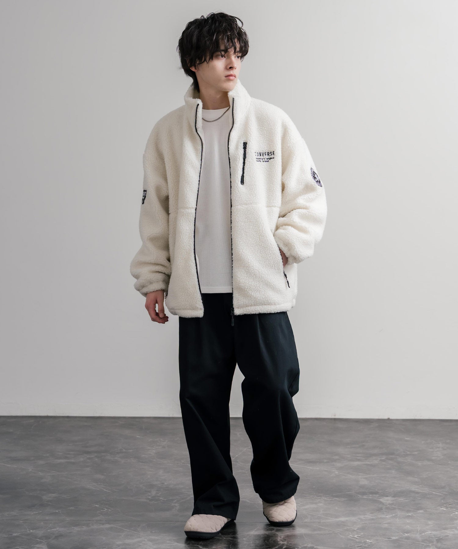 CONVERSE コンバース オーバーサイズシープボアスタンドカラージャケット 16594
