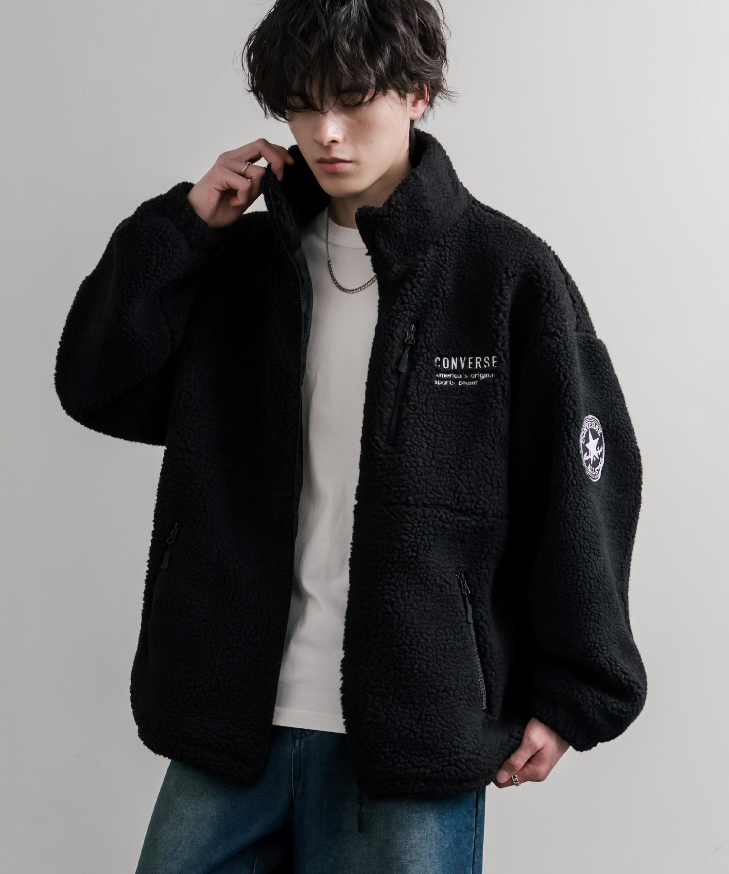 CONVERSE コンバース オーバーサイズシープボアスタンドカラージャケット 16594