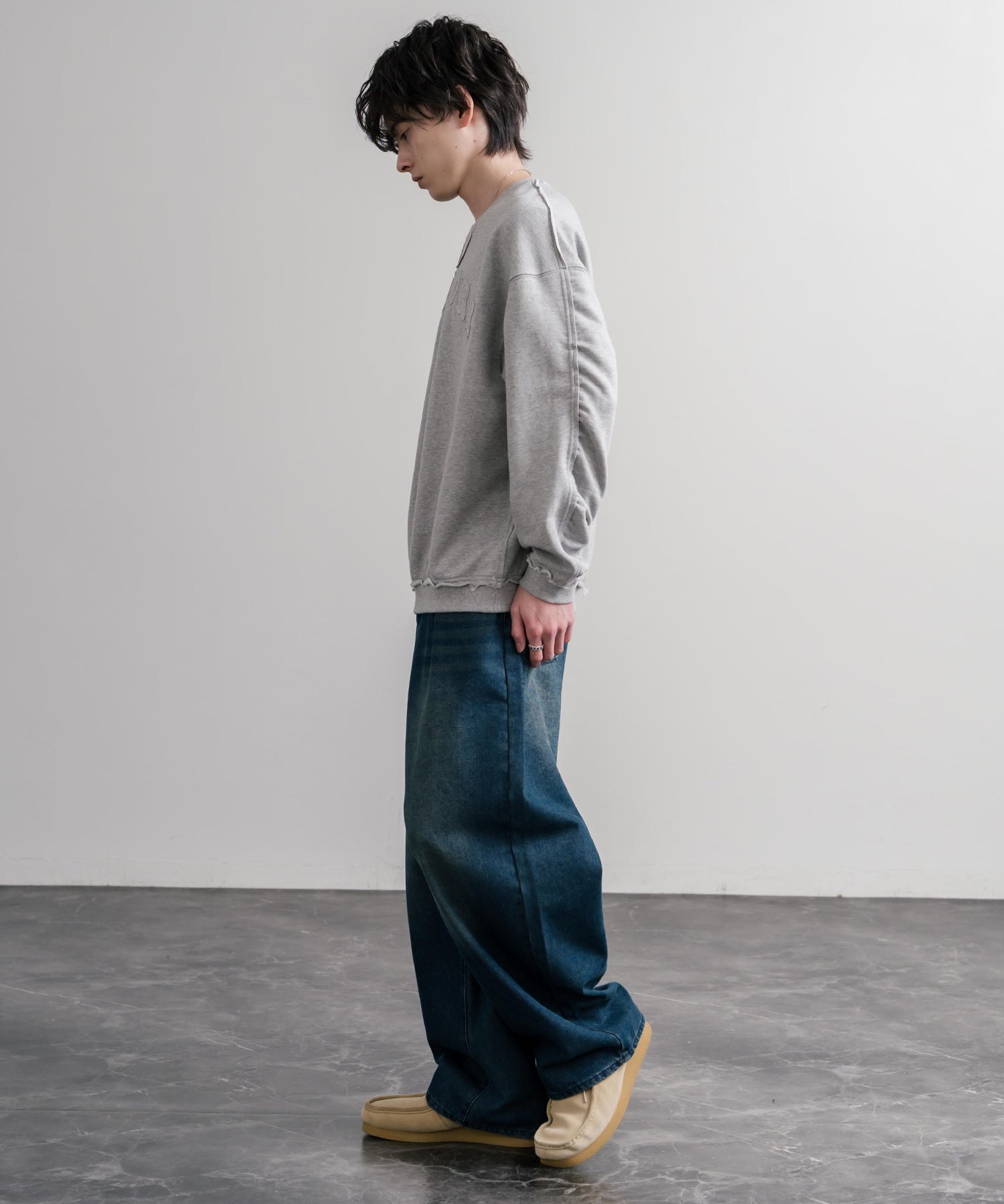 日本未展開モデル THE NORTH FACE ザ・ノースフェイス WHITE LABEL ホワイトレーベル EXPLORE SWEATSHIRTS アップリケ刺繍裏毛長袖スウェット/アーチロゴトレーナー 16595