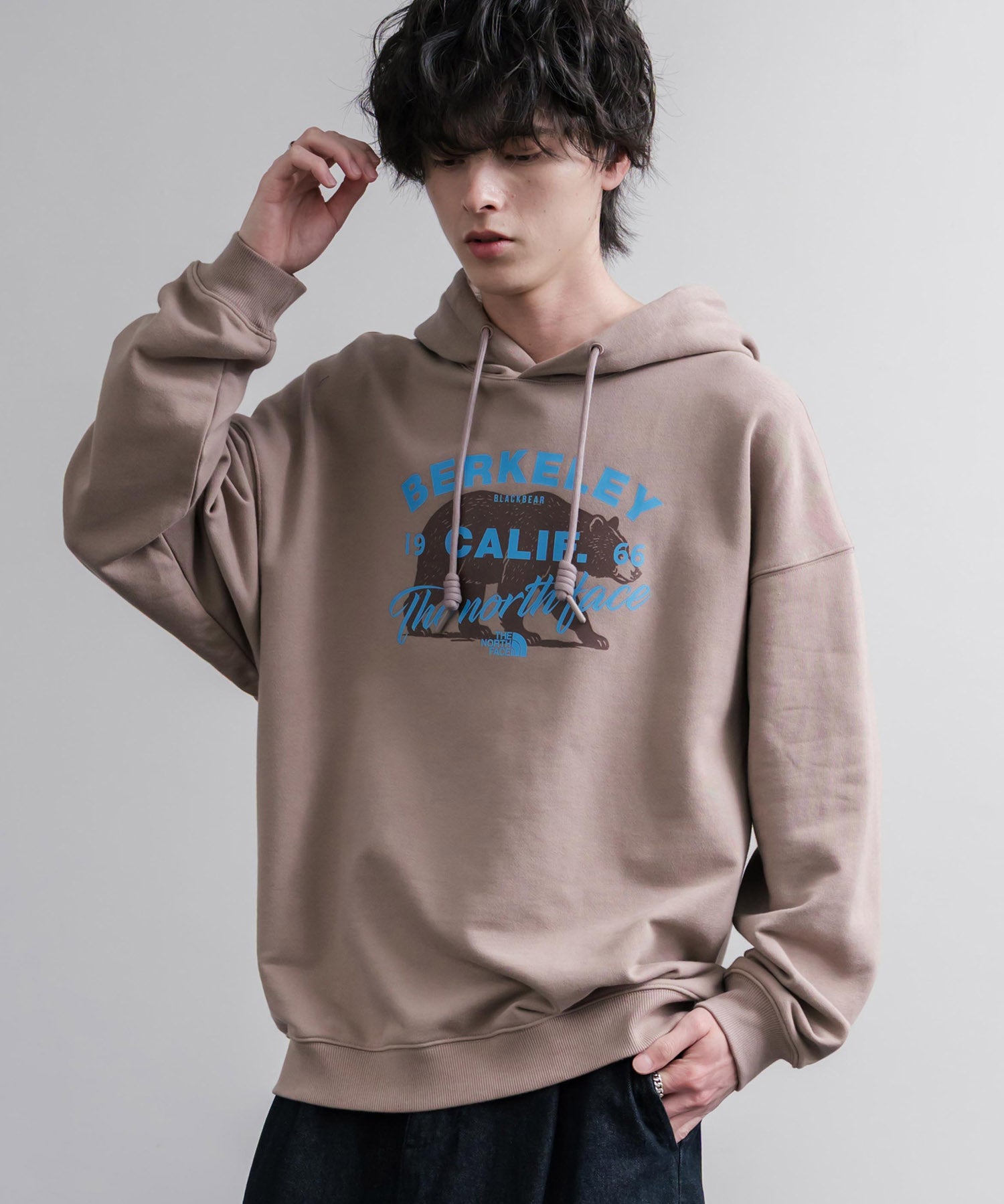 日本未展開モデル THE NORTH FACE ザ・ノースフェイス WHITE LABEL ホワイトレーベル BERKELEY HOODIE 裏毛アニマルプリントパーカー/フーディー 16610