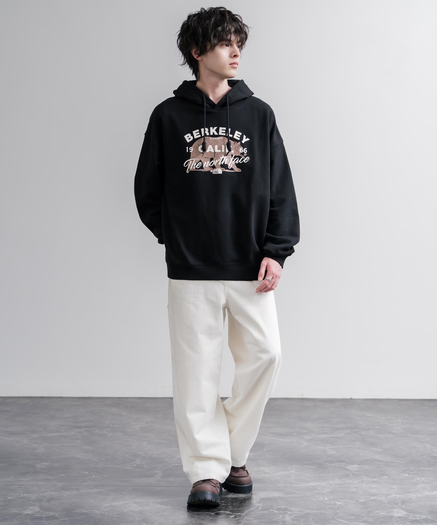 日本未展開モデル THE NORTH FACE ザ・ノースフェイス WHITE LABEL ホワイトレーベル BERKELEY HOODIE 裏毛アニマルプリントパーカー/フーディー 16610