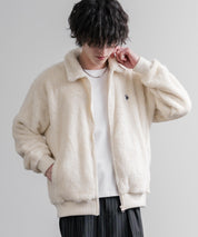 U.S. POLO ASSN. ユーエスポロアッスン オーバーサイズダブルフェイスボアフリースポロ襟フルジップジャケット 16644