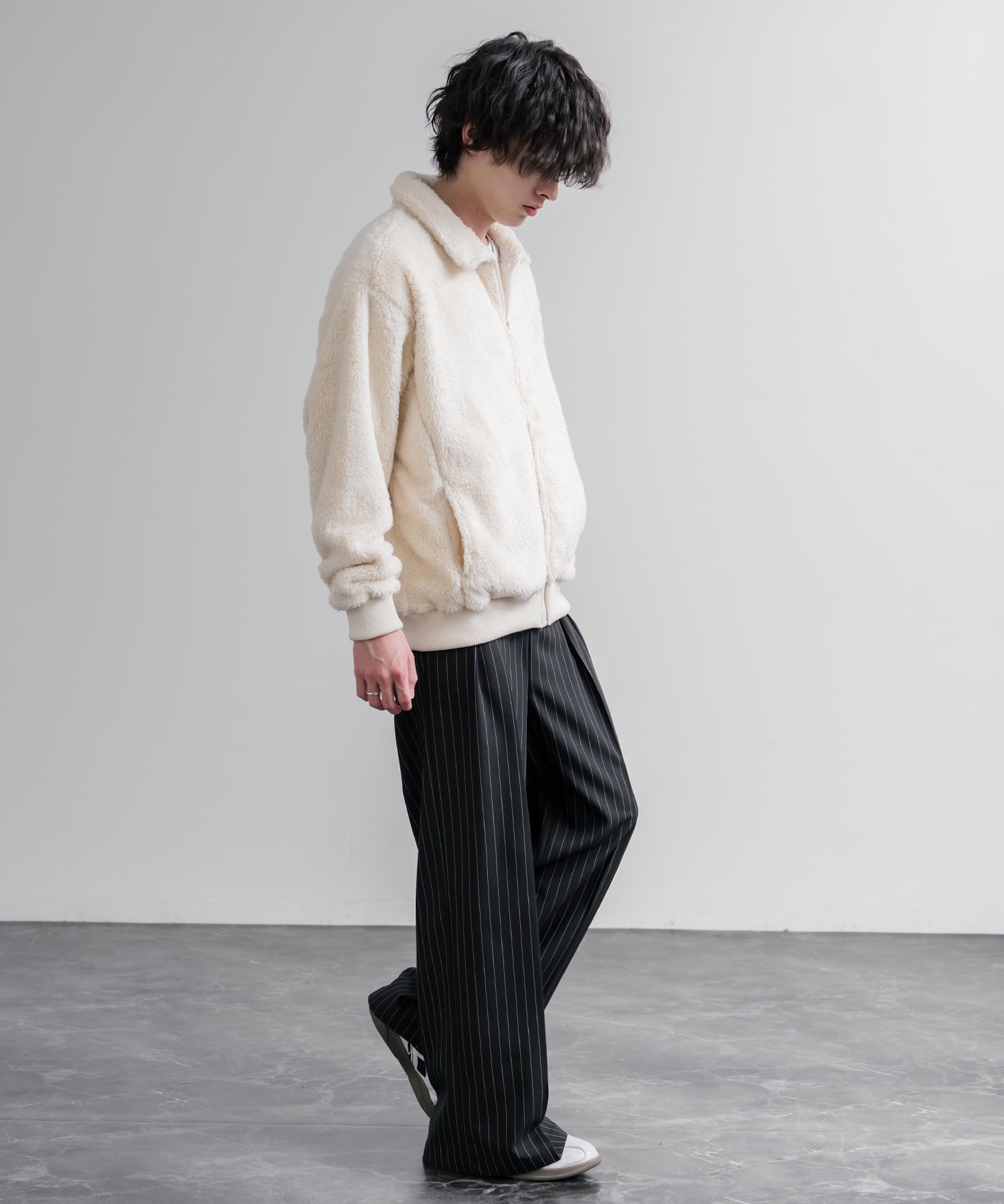 U.S. POLO ASSN. ユーエスポロアッスン オーバーサイズダブルフェイスボアフリースポロ襟フルジップジャケット 16644