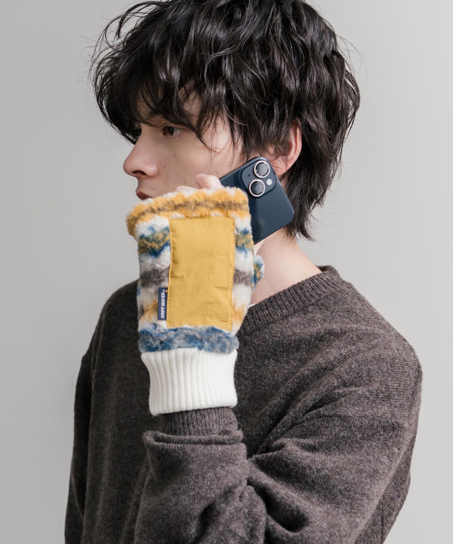 KRIFF MAYER クリフメイヤー デミグラブハンドウォーマーグローブ/フィンガーレスシャギーボアフリースナイロンポケット付き手袋 Z2627839 16648