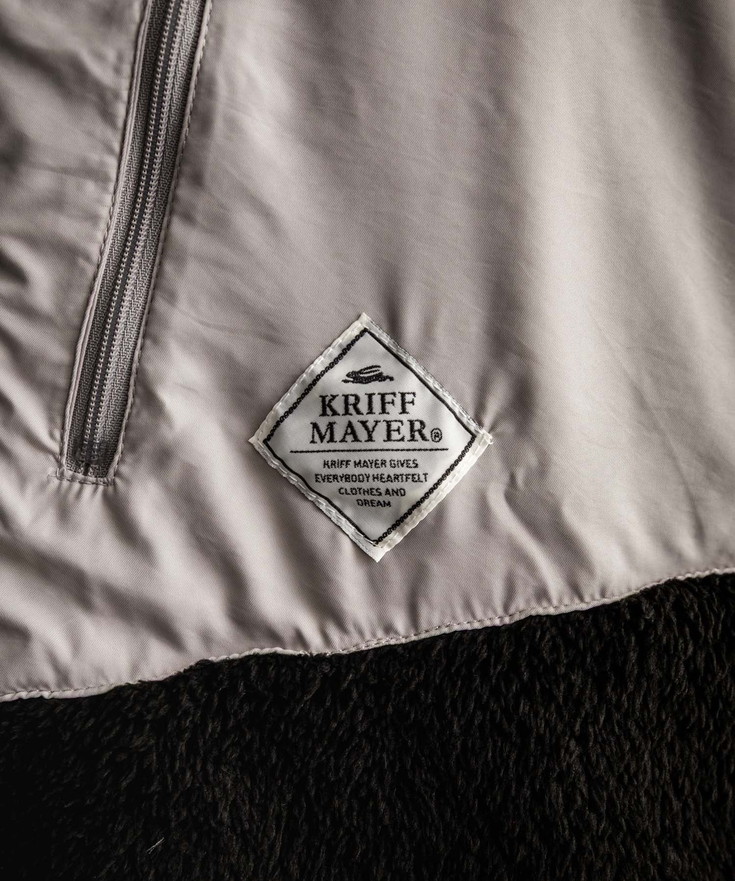 KRIFF MAYER クリフメイヤー 2WAY リバーシブルひっくりスタンドネックボアジャケット/ロゴ刺繍入りボアブルゾン 2514404 14796