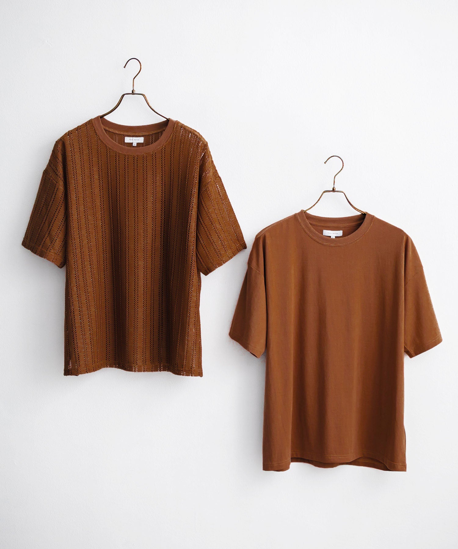 オーバーサイズ 透かし編みアンサンブル半袖Tシャツ