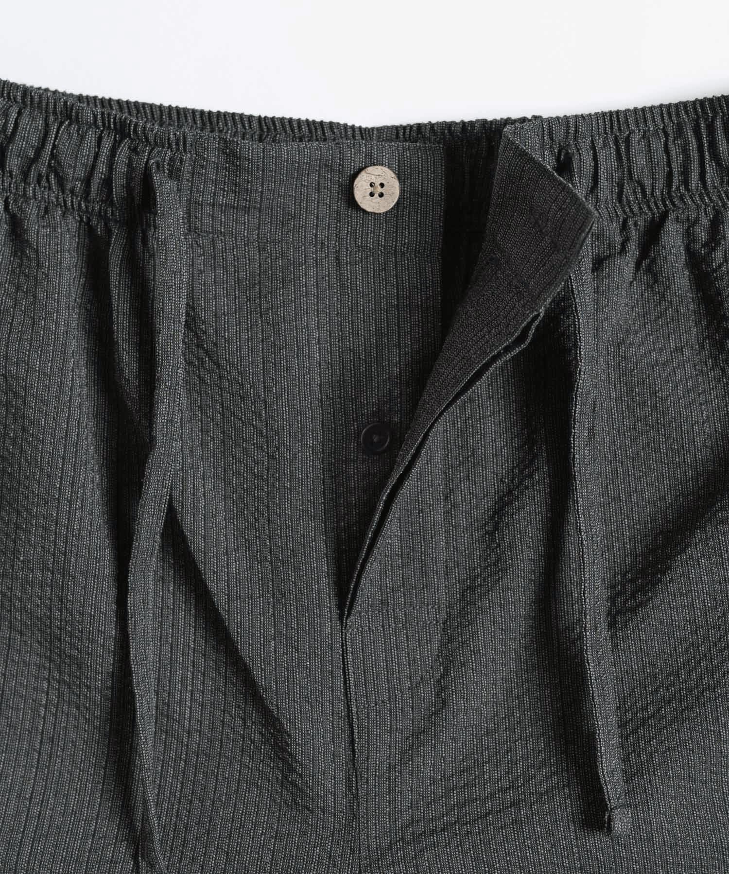 しじら織り甚平 上下セット 無地/ストライプ 14156