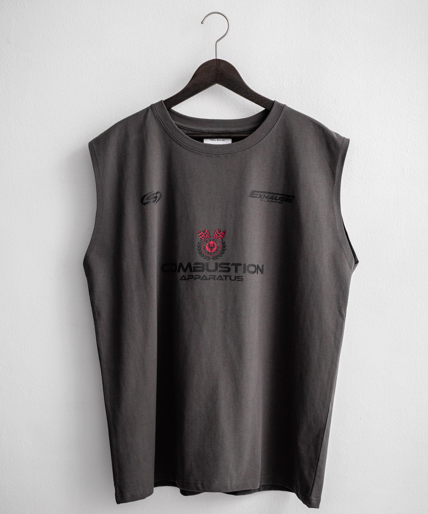 オーバーサイズ ピグメントライクグラフィックプリントノースリーブTシャツ