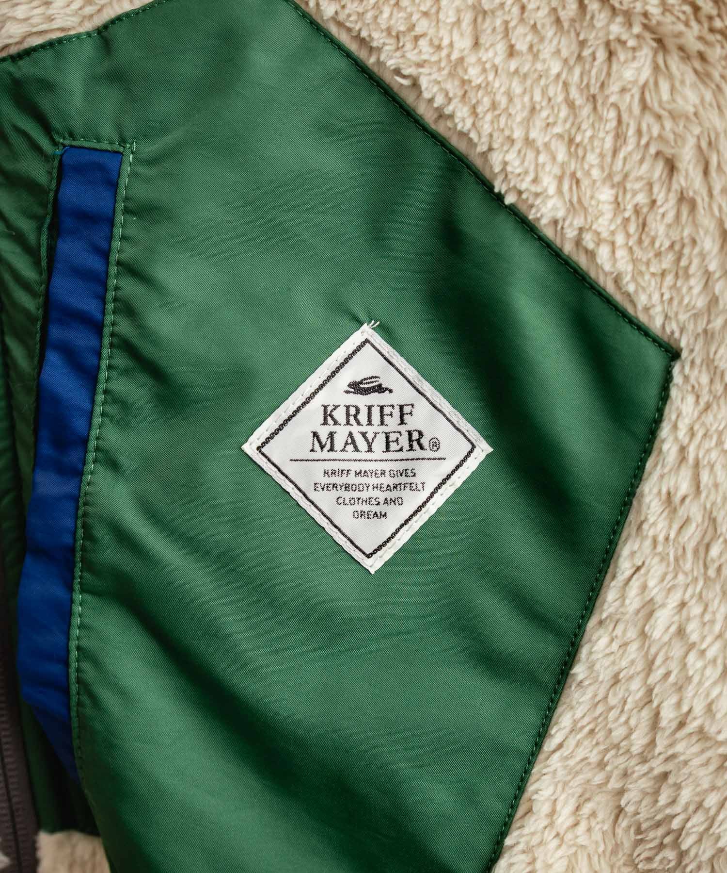KRIFF MAYER クリフメイヤー2WAY リバーシブル ひっくりフード付きボアジャケット/ロゴ刺繍入りマウンテンパーカー 2514403 14795