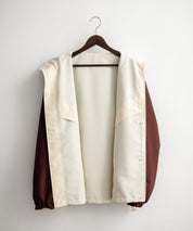 2WAYリバーシブル 両A面オーバーサイズワンポイントロゴ刺繍スタンドネックショートブルゾン 15477