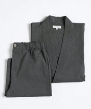 しじら織り甚平 上下セット 無地/ストライプ 14156