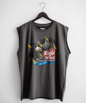 オーバーサイズ ピグメントライクグラフィックプリントノースリーブTシャツ