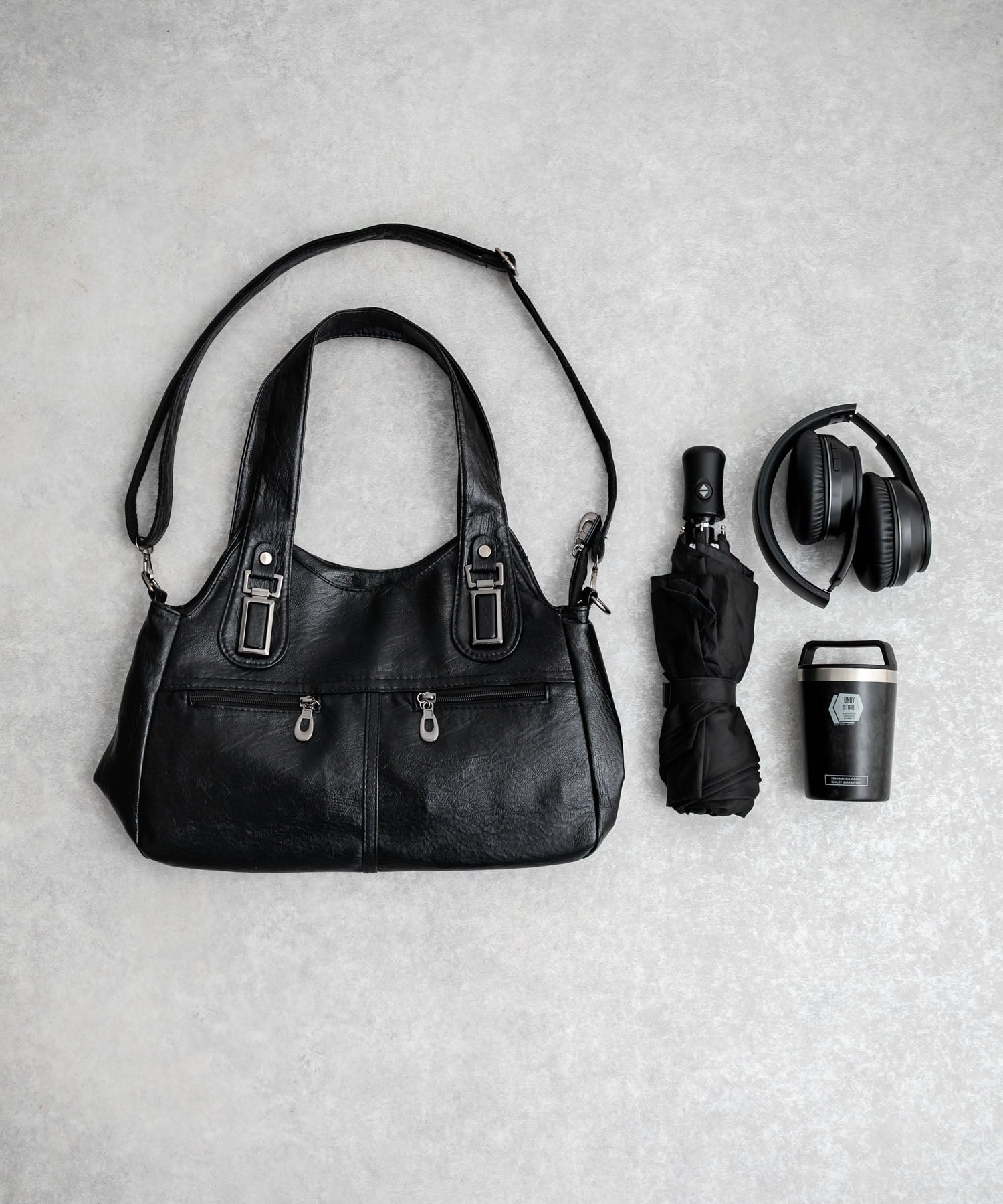 2WAY PUレザーショルダーバッグ/トートバッグ 15506