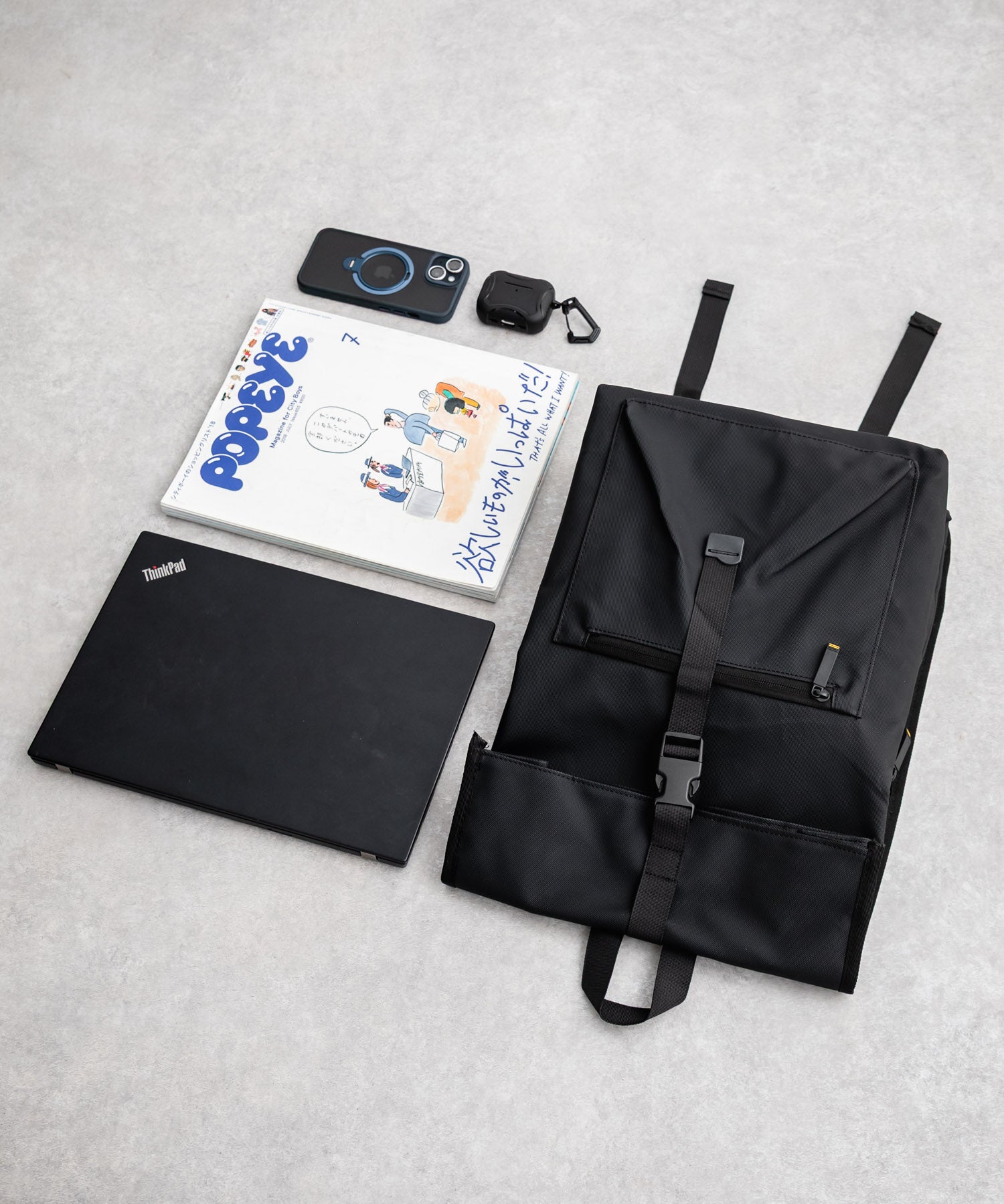 ロールトップアーバンフラップデイパック/バックパック/リュック 15512