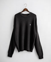 U.S. POLO ASSN. ユーエスポロアッスン 別注コラボ オーバーサイズワンポイントロゴ刺繍畦編みクルーネック長袖ニットセーター 14768
