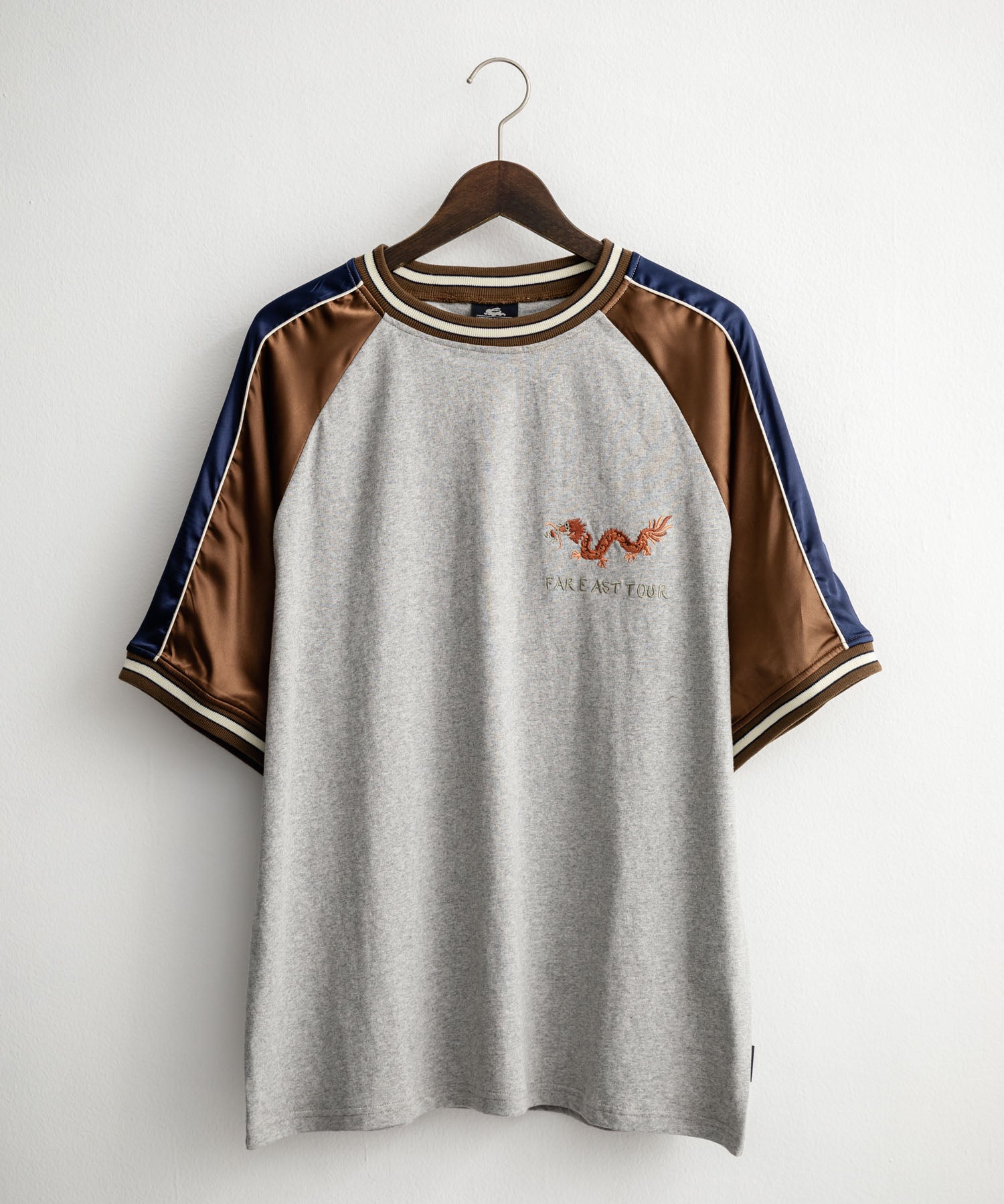 KRIFF MAYER クリフメイヤー スーベニア龍刺繍スカジャンTシャツ/リブラインラグランカットソー 2547202 15867