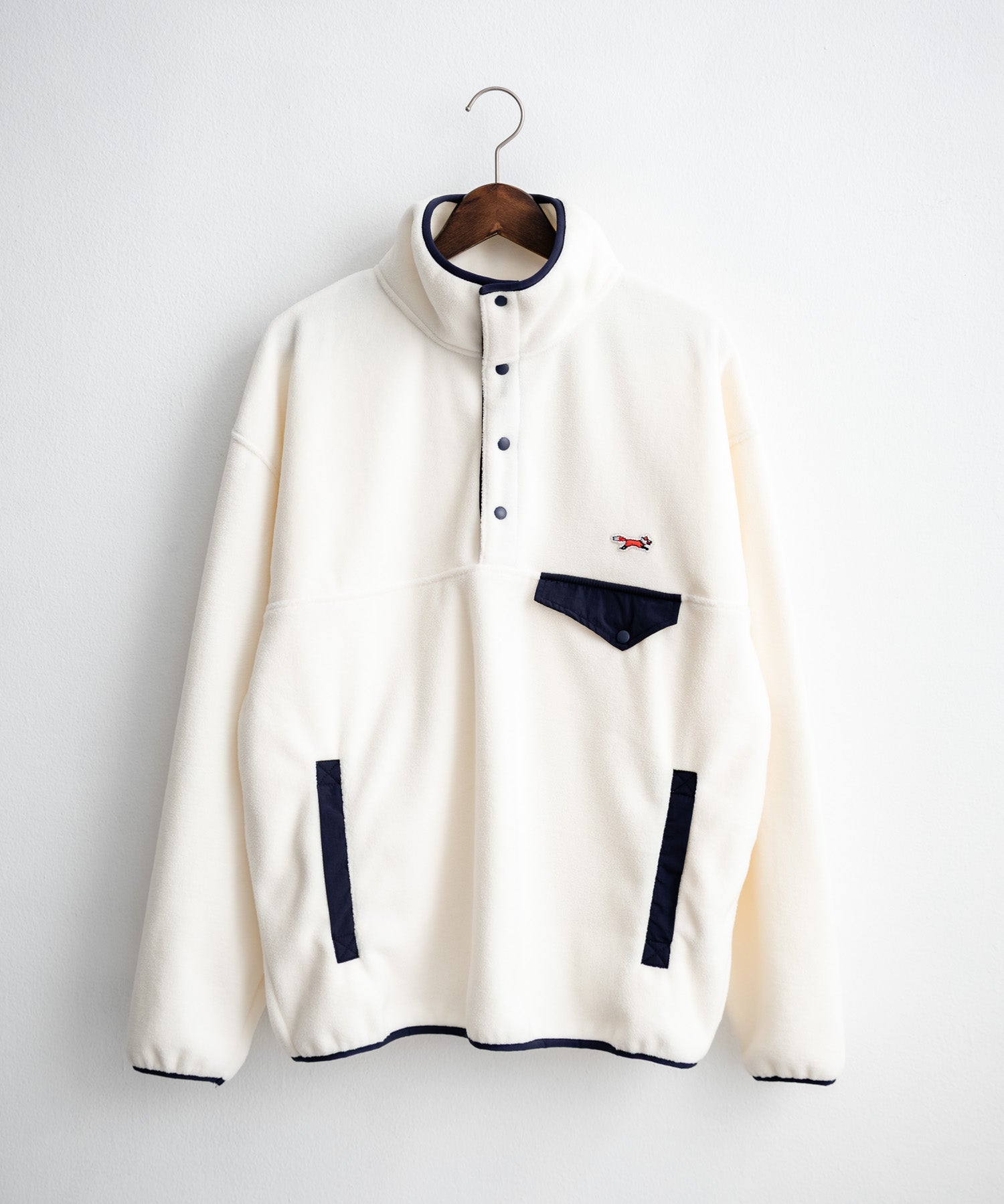 PENNEYS ペニーズ 別注コラボ オーバーサイズフリースアノラックワンポイントロゴ刺繍長袖スタンドカラープルオーバー 16055
