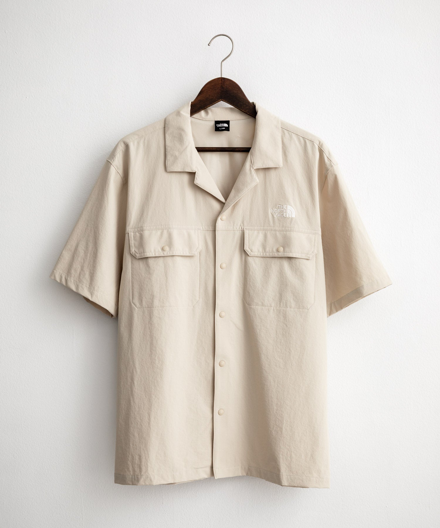 THE NORTH FACE ザ・ノースフェイス M'S KANTE SHIRTS　ワンポイントロゴ刺繍胸ポケット付き半袖オープンカラーシャツ 16020