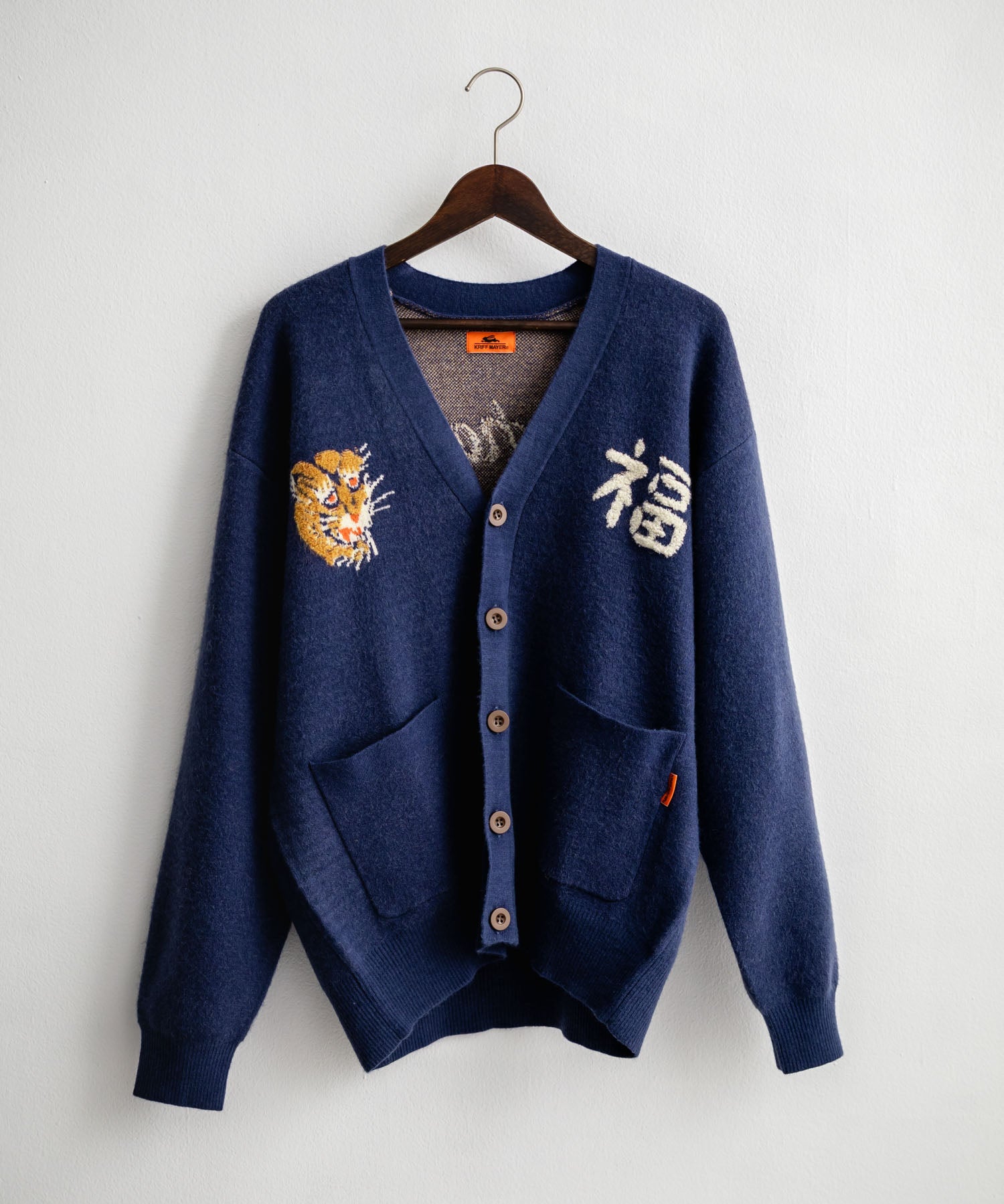 KRIFF MAYER クリフメイヤー もちのび虎刺繍Vネックニットカーディガン 2523100 14964