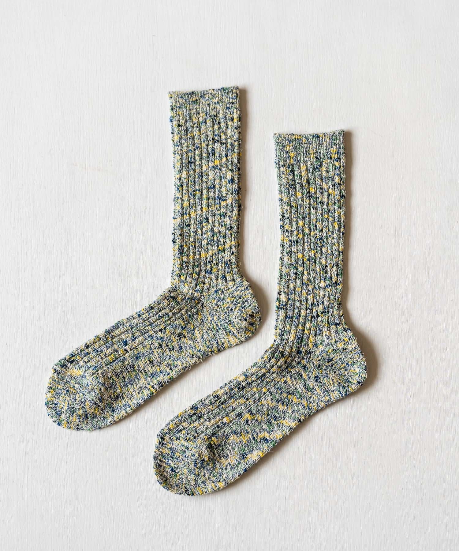 ANONYMOUSISM アノニマスイズム 日本製 国産 Homespan art yarn Crew ミックスカラークルー丈スニーカーソックス 15397