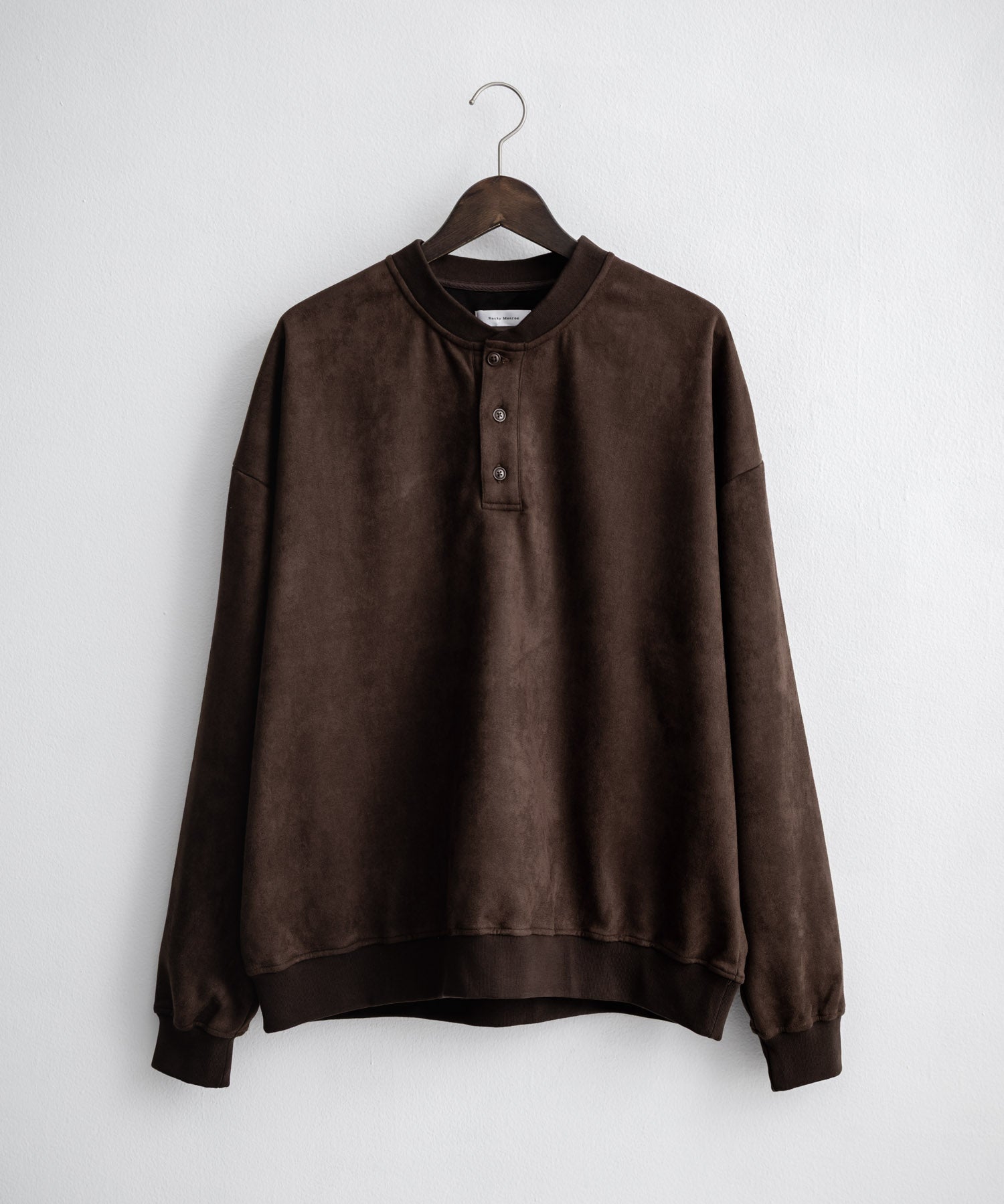 カットコーデュロイ・スエード長袖ヘンリーネックTシャツ/トレーナー 16152
