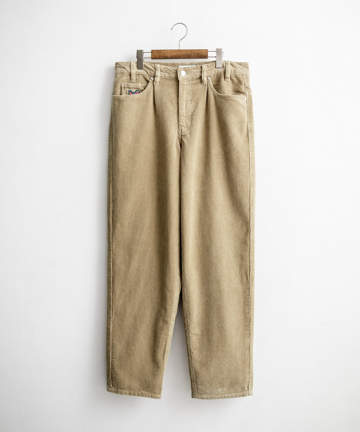 HUF ハフ CROMER CORDUROY PANT ワンポイントロゴ刺繍入りコーデュロイテーパードワイドパンツ 15060