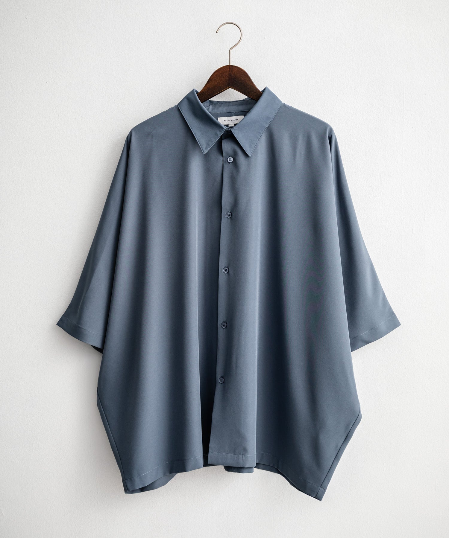 接触冷感 とろみビッグシルエットドルマン半袖シャツ 15365