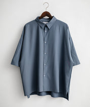 新色追加 接触冷感 オーバーサイズとろみビッグシルエットストレッチレギュラーカラー半袖シャツ 14208