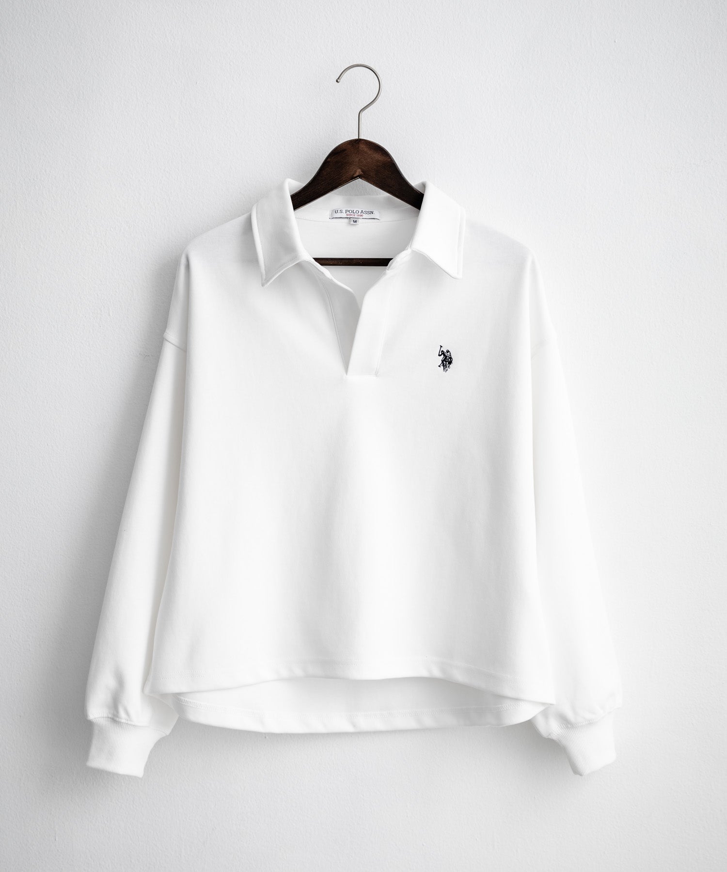 U.S.POLO ASSN. ユーエスポロアッスン 襟付きキーネックダンボールスウェット/スキッパー長袖トレーナー 16455