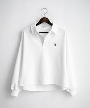 U.S.POLO ASSN. ユーエスポロアッスン 襟付きキーネックダンボールスウェット/スキッパー長袖トレーナー 16455