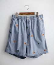 HOUSTON CHAMBRAY ALLOVER EMB EASY SHORTS シャンブレー総柄刺繍イージーショートパンツ 16180