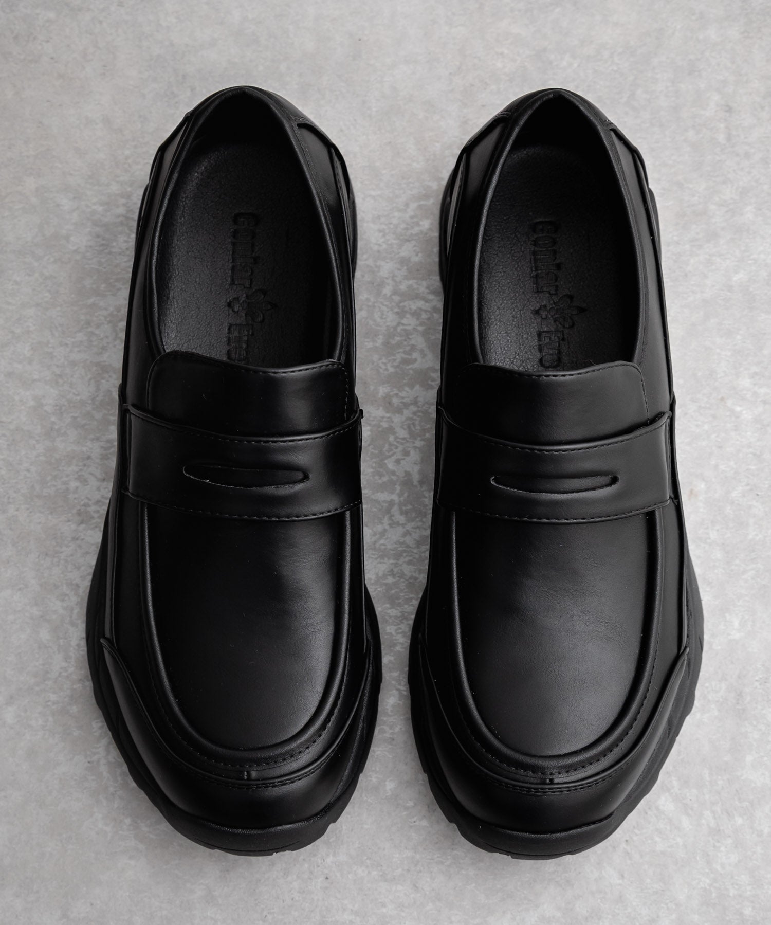 フェイクレザー/スエード厚底スニーカーローファー 15290