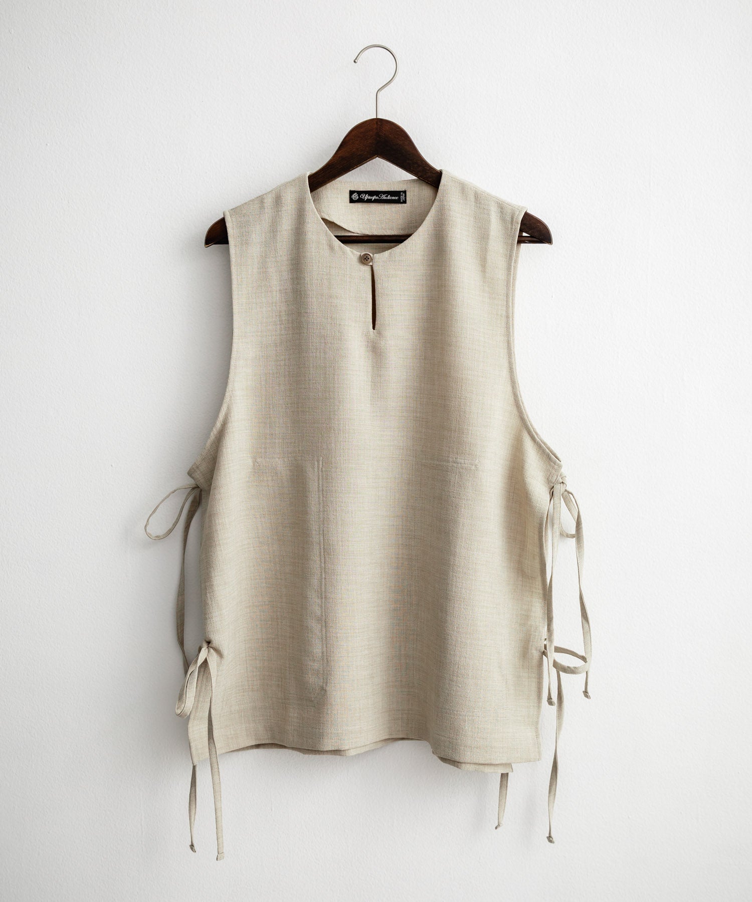 Upscape Audience 日本製/国産Reflax TECH リネンライクキャンバス キーネックプルオーバーエプロンベスト AUD7394 15861