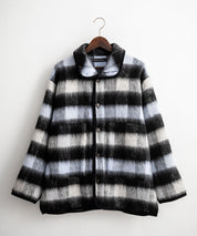 Upscape Audience アップスケープオーディエンス 日本製 国産 ECOLANAシャギーチェックスタンドオーバージャケット AUD7340 14898