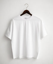 ケミカル加工 ショート丈 短丈 クロップド 半袖コットンクルーネックTシャツ 15631